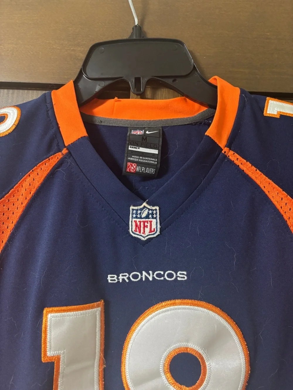 Denver Broncos Peyton Manning NFL Nike Navy and Orange Football Jersey #18